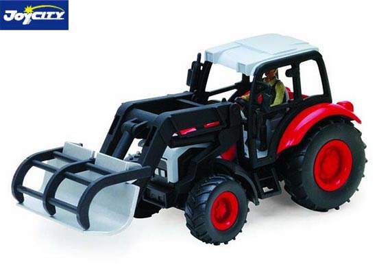 TB Tractor With Front Grasping Arm Diecast Farm Truck Toy Red