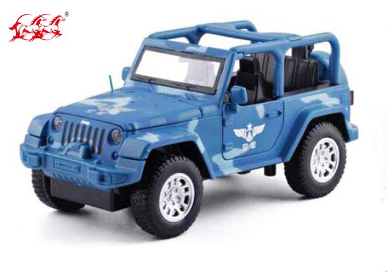 DH Jeep Wrangler Diecast Car Toy 1:32 Scale Blue