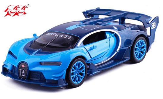 DH Bugatti GT Diecast Car Toy 1:32 Scale Blue / Yellow / Red