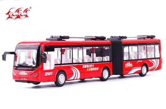 DH Articulated Trolley Bus Diecast Toy Blue /Red /White /Green