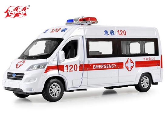 DH Ford Transit Diecast Ambulance Van Toy White 1:32 Scale