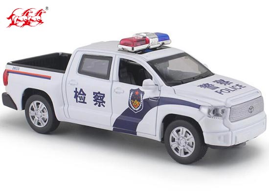 DH Toyota Tundra Diecast Police Pickup Truck Toy 1:32 White