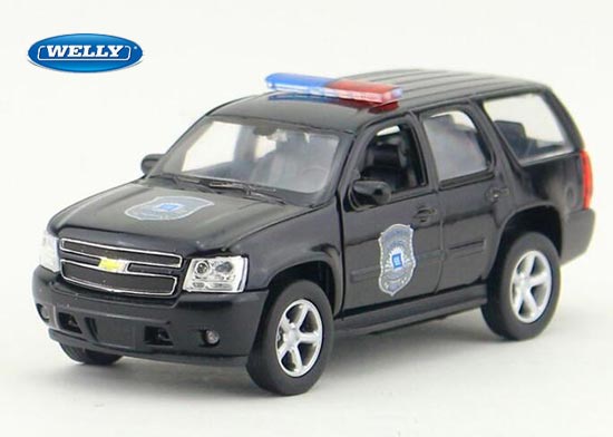 Welly 2008 Chevrolet Tahoe Diecast Police Toy Black 1:36 Scale