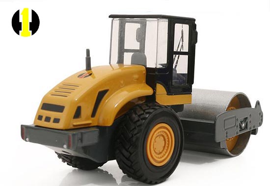 HY Single Drum Road Roller Diecast Toy 1:25 Scale Yellow