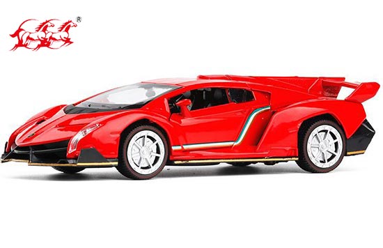 DH Lamborghini Veneno Diecast Car Toy 1:32 Red / Yellow / Gray