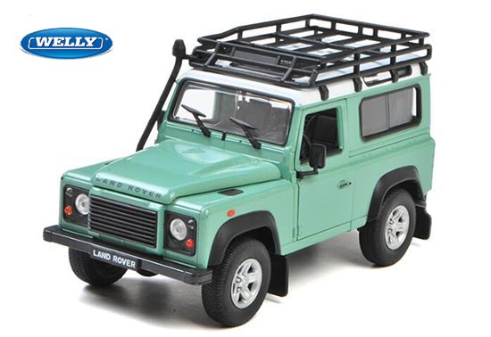 Welly Land Rover Defender Diecast Model 1:24 Green / White