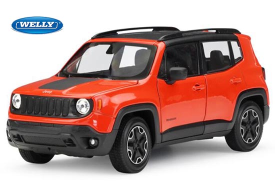 Welly Jeep Renegade Trailhawk Diecast Toy 1:36 Scale Red