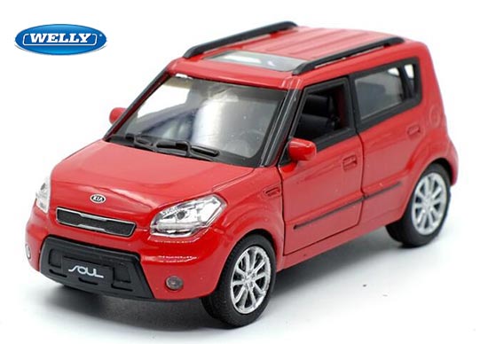 Welly Kia Soul Diecast Toy 1:36 Scale Red / Creamy White
