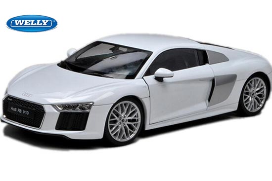 Welly 2016 Audi R8 V10 Diecast Model 1:18 Scale White