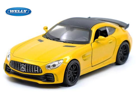 Welly Mercedes Benz AMG GT R Diecast Toy 1:36 Yellow / White