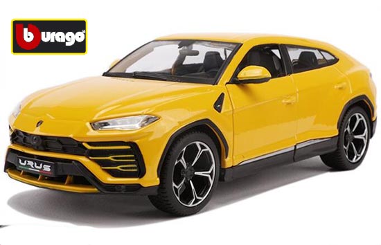 Bburago 2018 Lamborghini Urus Diecast Model 1:18 Yellow / Gray