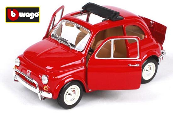 Bburago Fiat 500 Diecast Model 1:24 Scale Red / Yellow