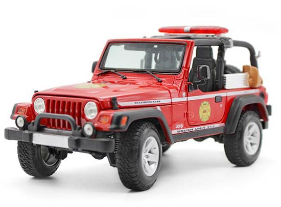 Maisto Jeep Wrangler Rubicon Diecast Model 1:18 Yellow / Red