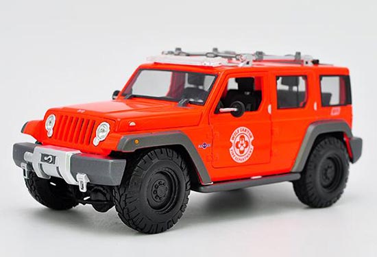 Maisto Jeep Wrangler Rescue Concept Diecast Model 1:18 Orange