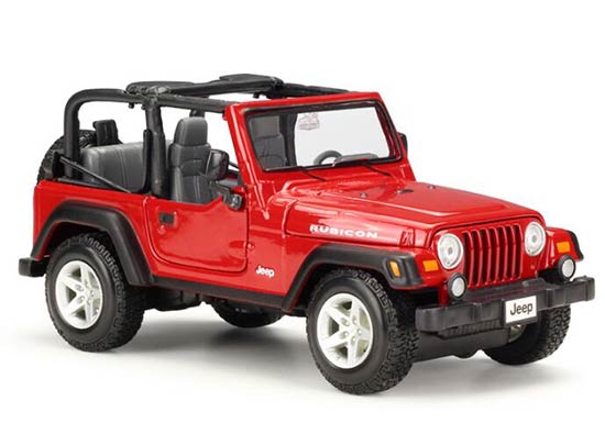 Maisto Jeep Rubicon Diecast Model 1:27 Scale Khaki / Black / Red