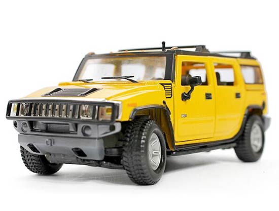 Maisto 2003 Hummer H2 Diecast Model 1:27 Scale Blue / Yellow