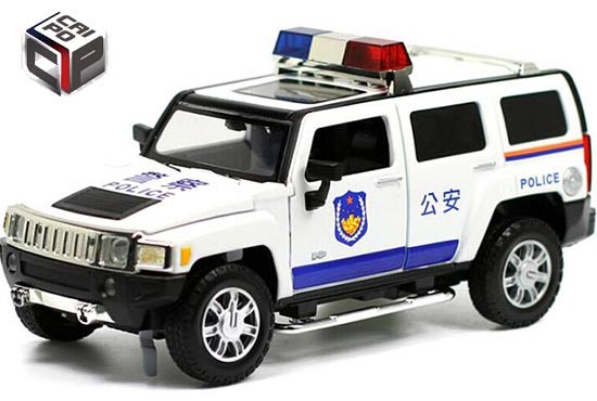 Caipo Hummer H3 Diecast Toy Kids 1:24 Scale Black / White