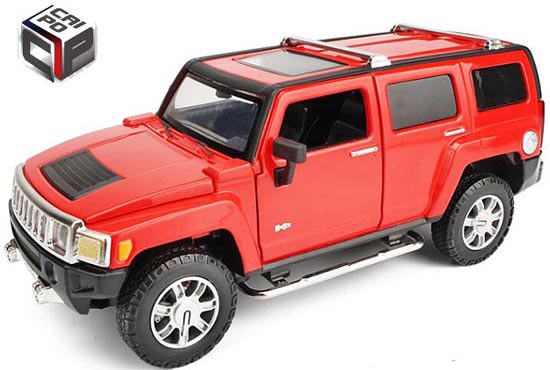 Caipo Hummer H3 Diecast Model 1:24 Scale Yellow / Red