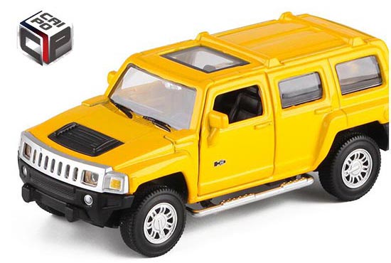 CaiPo Hummer H3 Diecast Toy Kids 1:43 Scale Yellow / Red