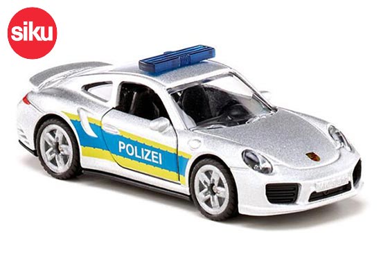 SIKU 1528 Porsche 911 Highway Patrol Diecast Car Toy Silver
