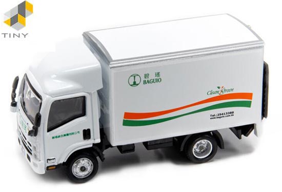 Tiny Isuzu N Series Box Truck Diecast Toy 1:64 Scale White