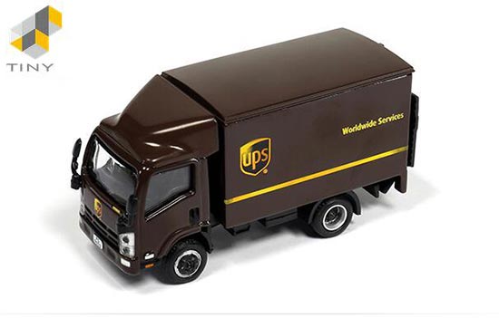 Tiny Isuzu N Series Box Truck Diecast Toy UPS Painting Black