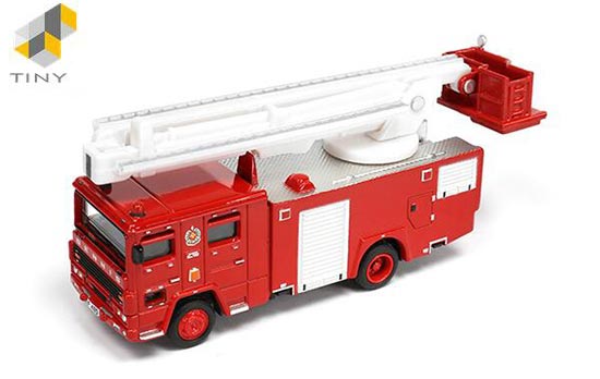Tiny Hydraulic Platform Fire Engine Truck Diecast Toy Red