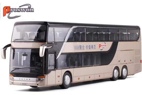 Proswon Setra Coach Bus Diecast Toy 1:32 Red / Blue / Champagne