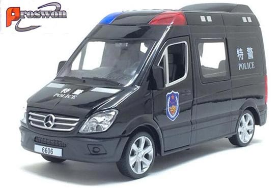 Proswon Mercedes Benz Sprinter Diecast Police Toy 1:32 Black