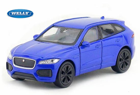 Welly Jaguar F-Pace Diecast Car Toy 1:36 Blue / White / Golden