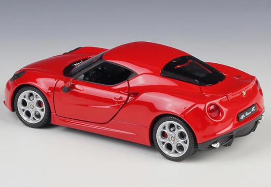 1/34 Scale Alfa Romeo 4C Coupe Diecast Model Type 960 Replica Welly 43676 Red 