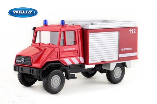 Welly Mercedes Benz Unimog Diecast Fire Engine Truck Toy Red