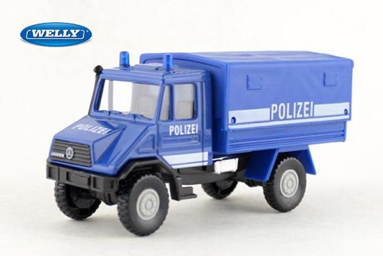 Welly Mercedes Benz Unimog Diecast Truck Toy Police Blue