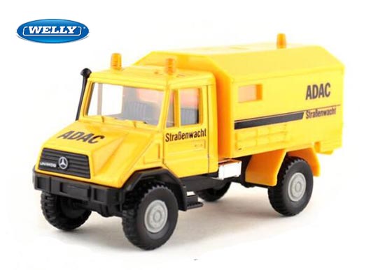Welly Mercedes Benz Unimog Diecast Truck Toy ADAC Yellow
