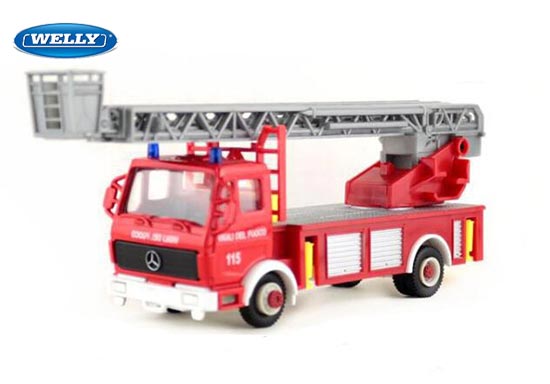 Welly Mercedes Benz Fire Engine Diecast Truck Toy Red