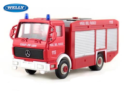 Welly Mercedes Benz Fire Engine Truck Diecast Toy Red
