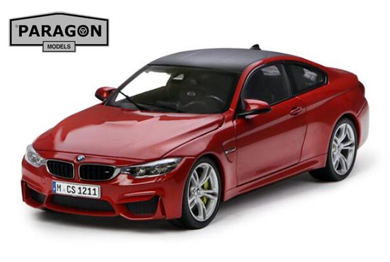 Paragon BMW M4 Coupe Diecast Car Model 1:18 Scale Red / Yellow