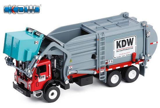 KDW Material Transporter Truck Diecast Toy 1:24 Scale Red-Gray