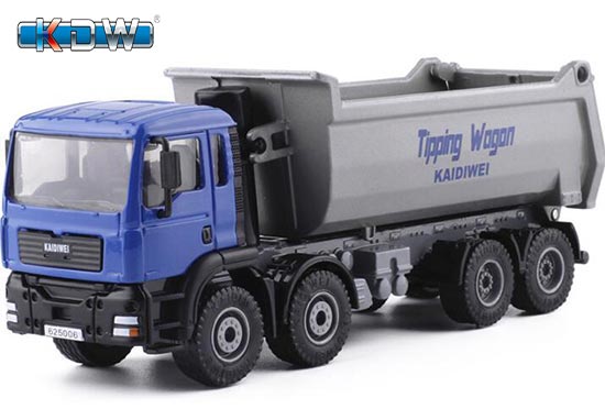KDW Dump Truck Diecast Toy 1:50 Scale Blue / Red / Yellow