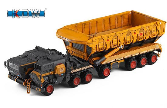KDW CN-373 Dump Truck Diecast Model 1:144 Scale Black-Yellow