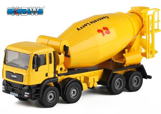 KDW Cement Mixer Truck Diecast Toy 1:50 Scale Yellow