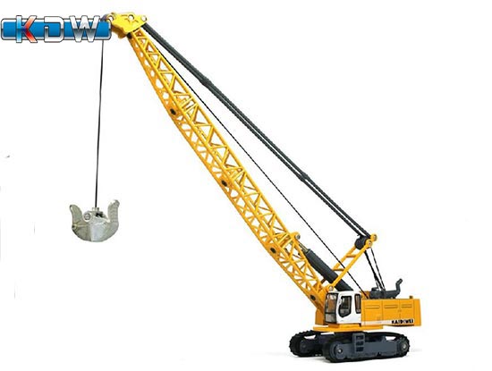 KDW Cable Excavator Diecast Toy 1:87 Scale Yellow