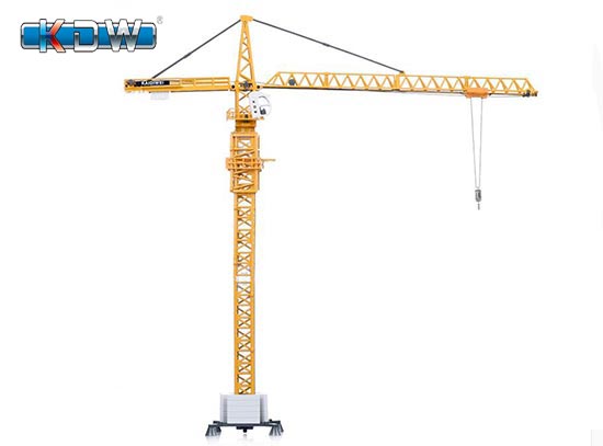 KDW Tower Slewing Crane Diecast Toy 1:50 Scale Yellow