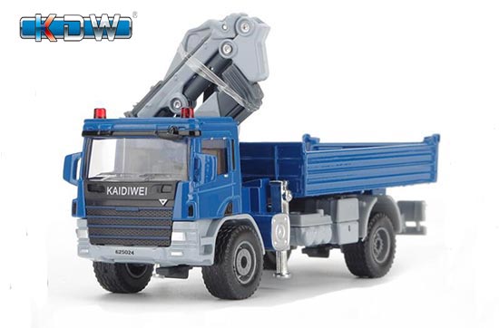KDW Mobile Crane Diecast Toy 1:50 Scale Red / Blue