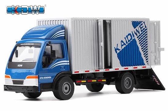 KDW Box Van Truck Diecast Toy 1:50 Scale Yellow / Blue / Red