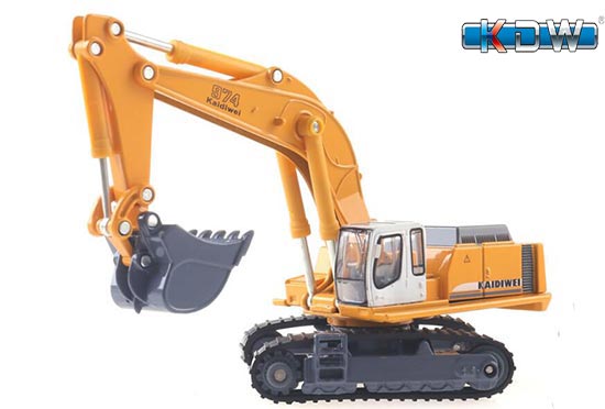 KDW Caterpillar Excavator Diecast Toy 1:87 Scale Yellow