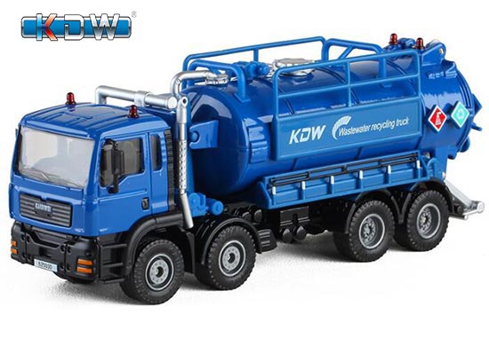 KDW Suction Sewage Truck Diecast Toy 1:50 Scale White / Blue