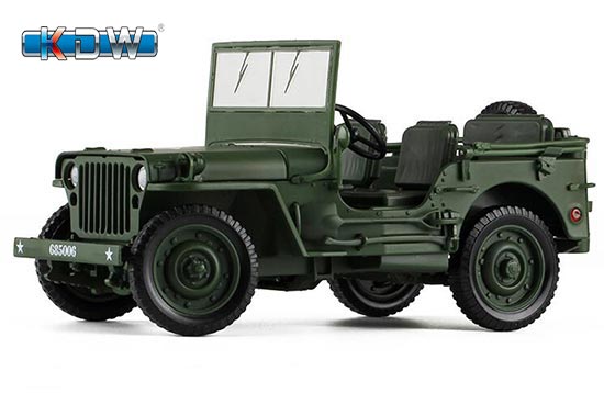 KDW Willys Command Vehicle Diecast Model 1:18 Scale Army Green