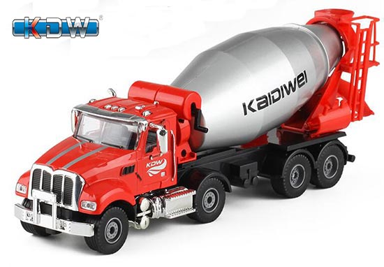 KDW Concrete Mixer Truck Diecast Toy 1:50 Scale Red