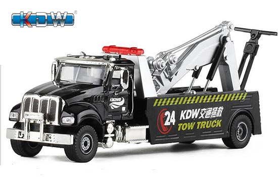 KDW Road Wrecker Truck Diecast Toy 1:50 Scale Black